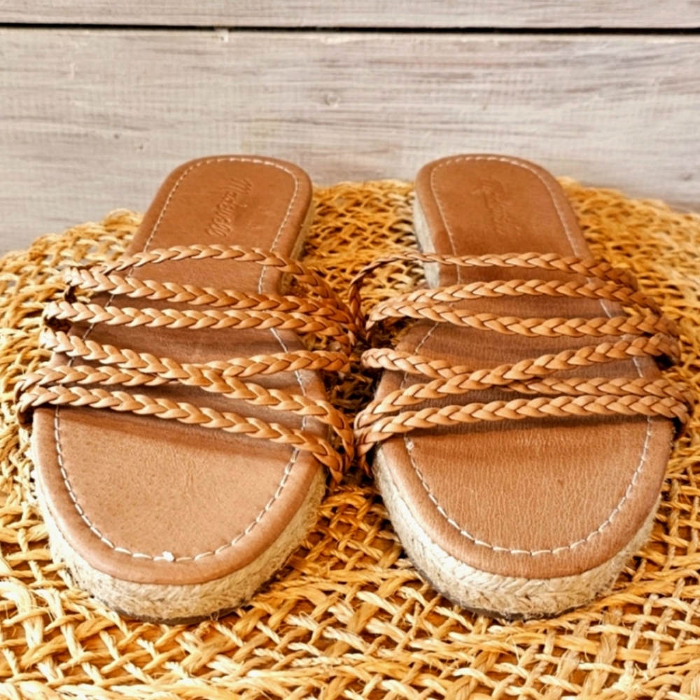 Madewell The Kathryn Espadrille Leather Slide Sandal - Picture 12 of 13